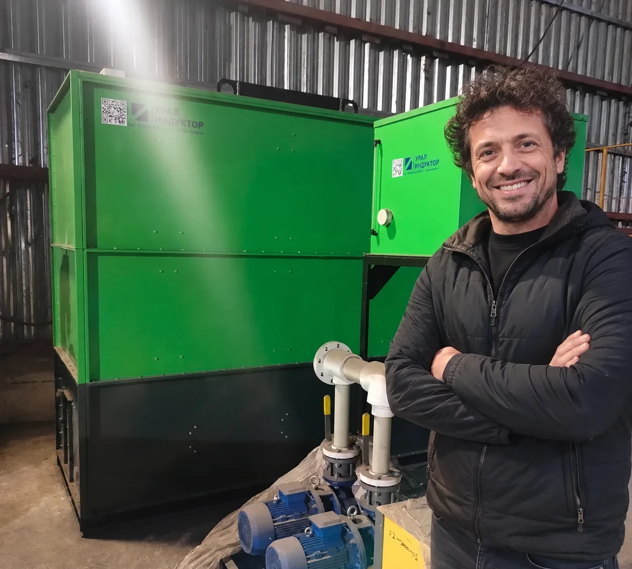 Индукционная плавильная печь UI-1Т-800 с градирней