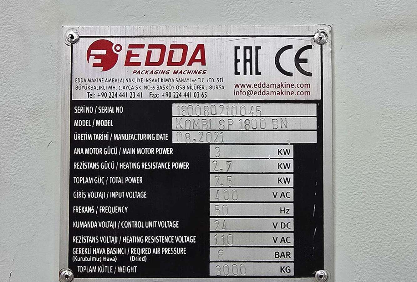 Упаковочная линия Edda Spinner Kombi SP 1800 BN