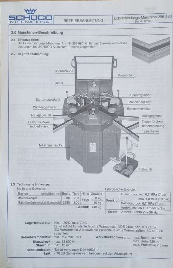 Углообжимной станок SCHUCO 296980 2003г.в.