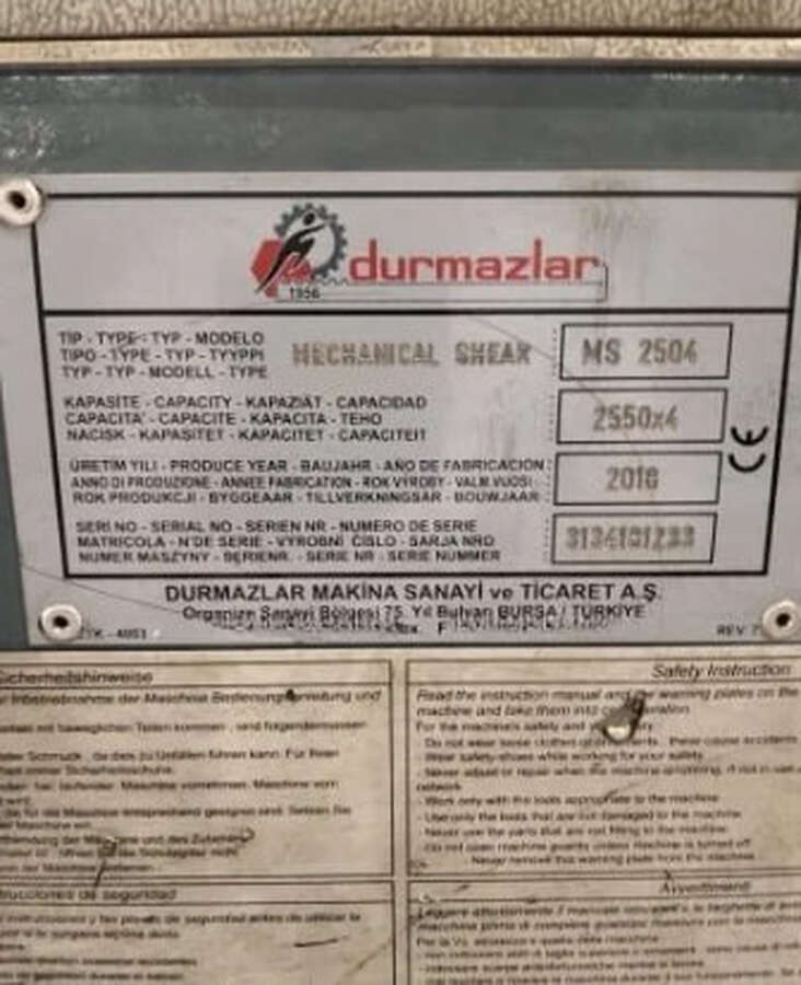 Гильотина электромеханическая Durma MS 2504 2018г