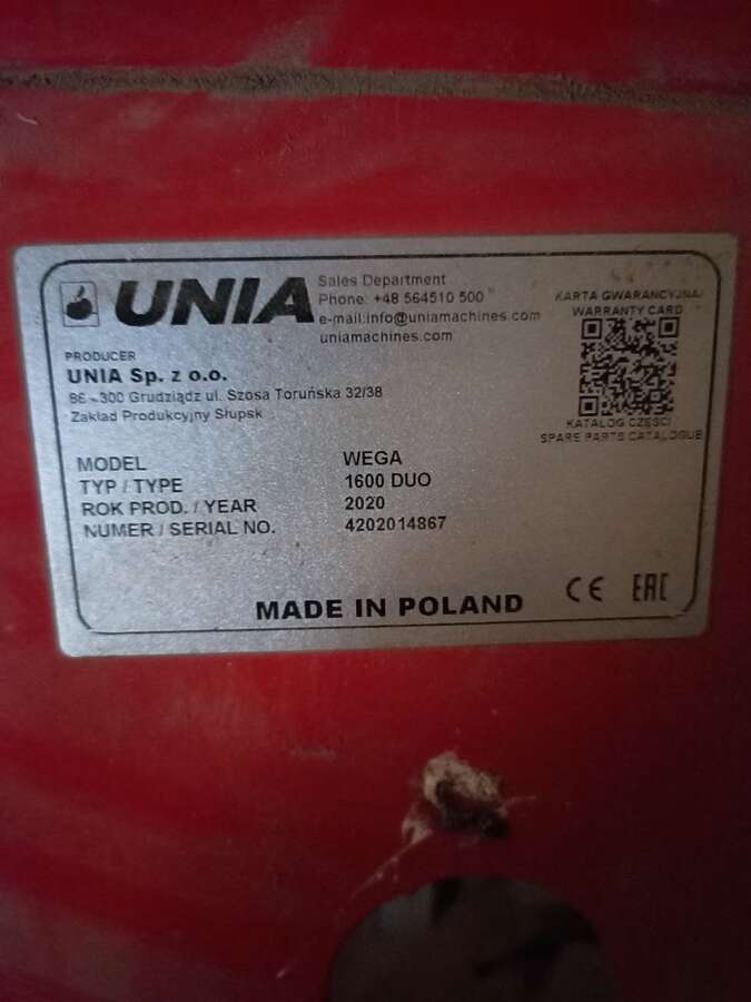 Копалки для картофеля и овощей Unia Wega 1600 DUO