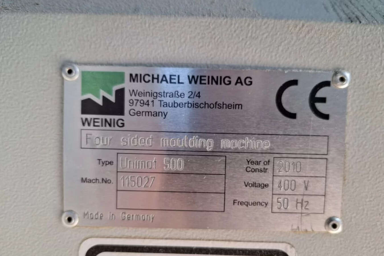 Строгальный станок Weinig Unimat 500 2010г.в.