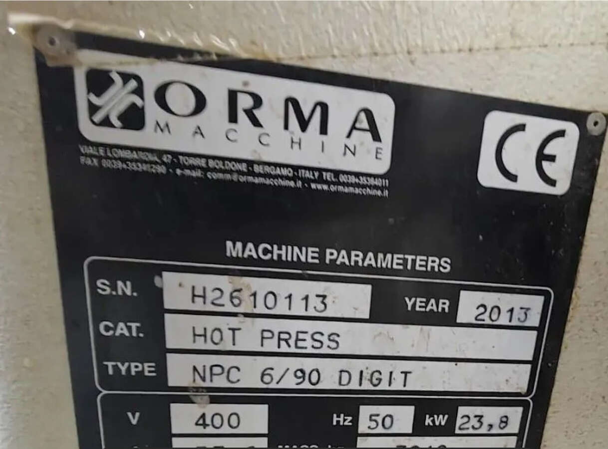 Пресс горячего прессования Orma NPC 6/90