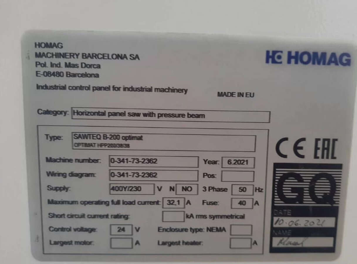 Раскроечный центр homag sawteq B-200