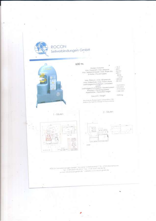Пресс гидравлический WIROP усилие 600 тонн 2006г.