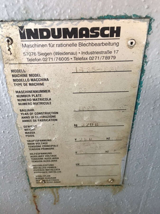 Пресс вырубной IS 35-830 INDUMASCH Италия
