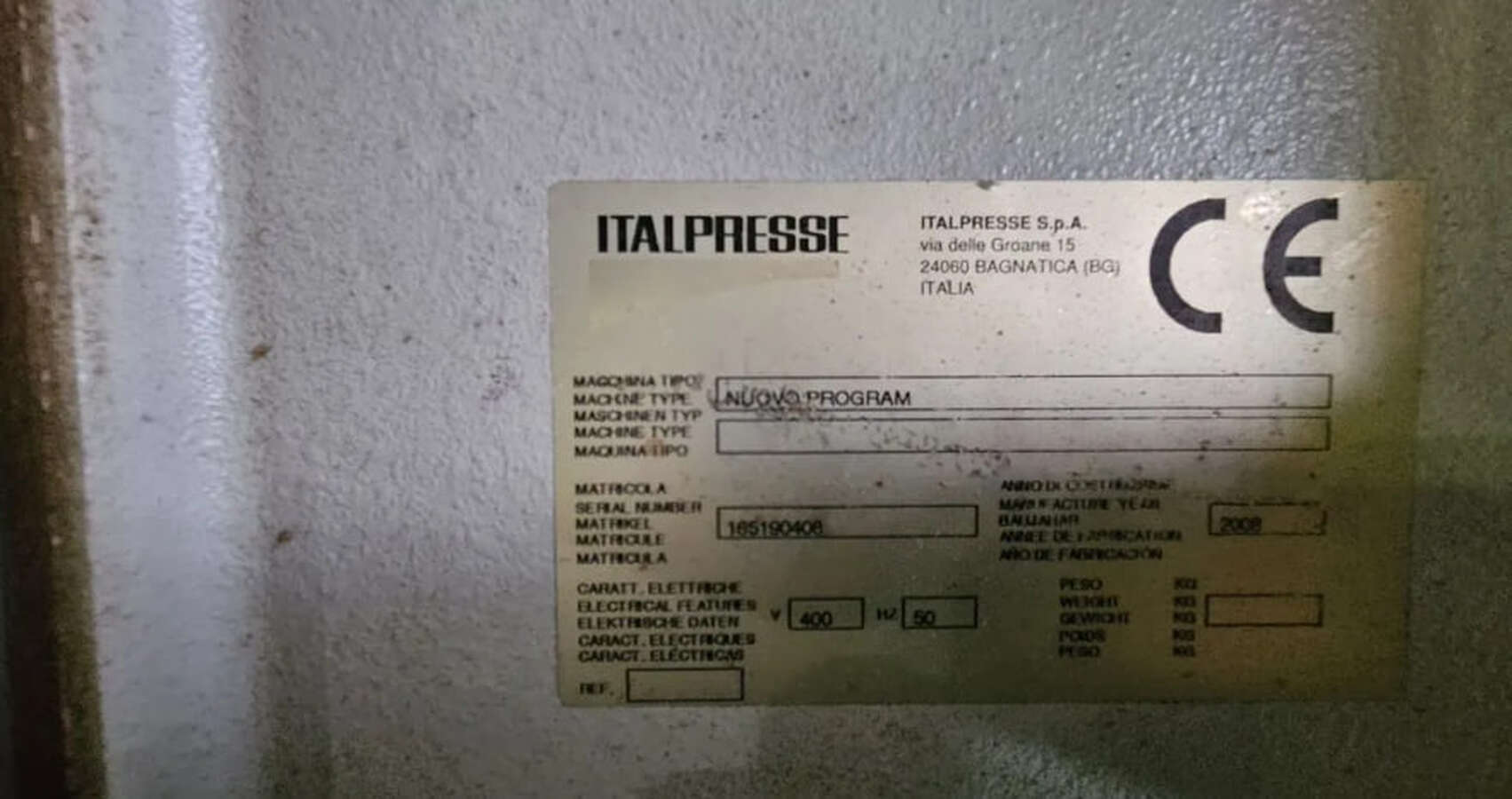Гидравлическая вайма ITALPRESSE NUOVO PROGRAM