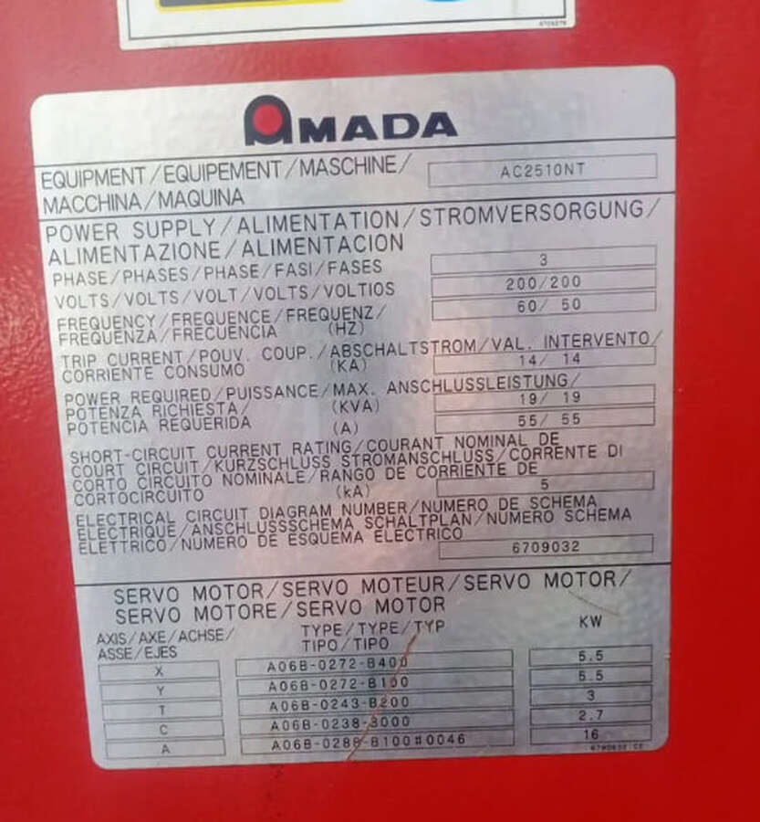 Координатно-пробивной пресс Amada AC 2510 NT 2008г