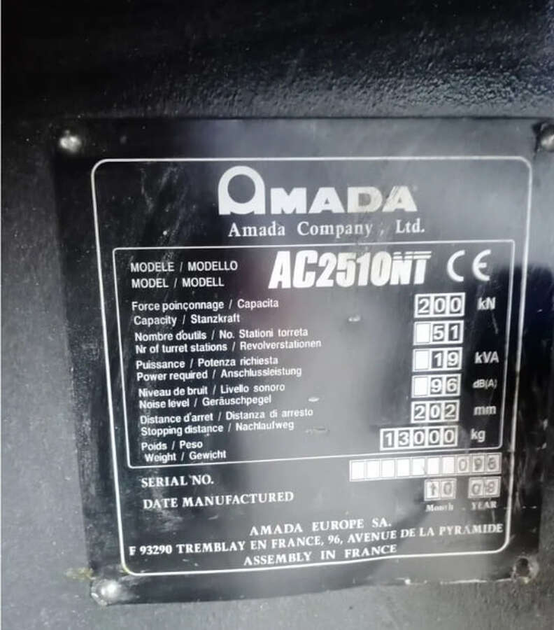Координатно-пробивной пресс Amada AC 2510 NT 2008г