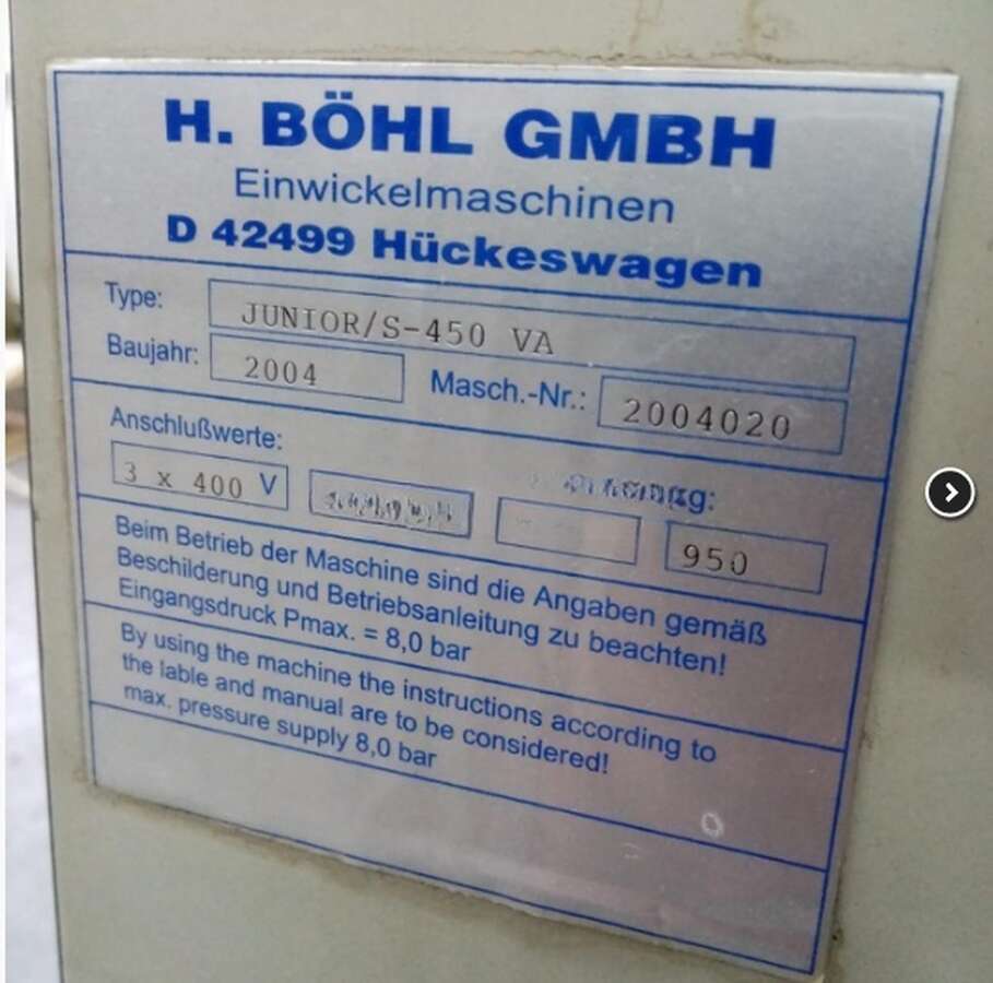 Обмотчик горизонтальный H.Bohl Junior/S450 VA