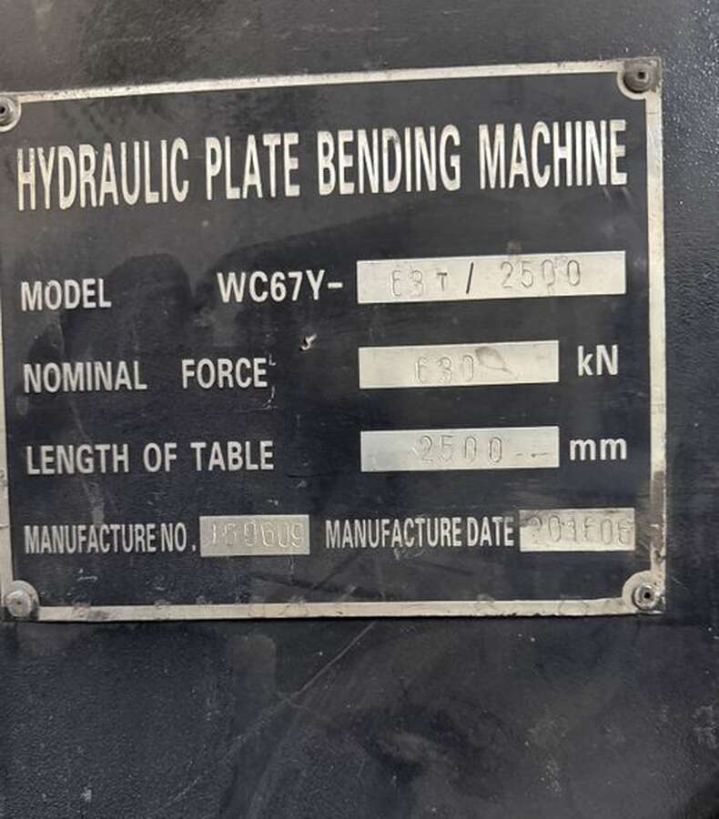 Листогибочный пресс WC67Y-63/2500, 63 т