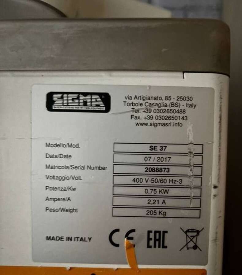 Тестоделитель Sigma SE 37 2017г.в.