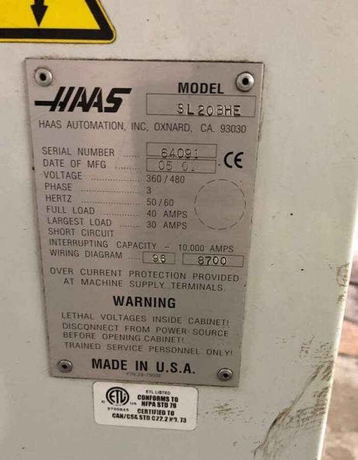 Токарный станок Haas SL-20  с ЧПУ 2001 г.в.