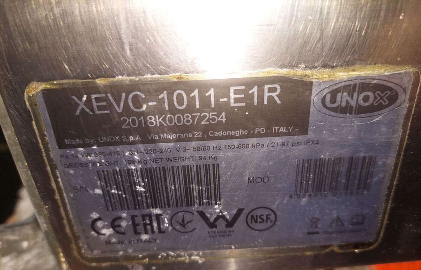 Пароконвектомат UNOX XEVC-1011-E1R 2018г.в.