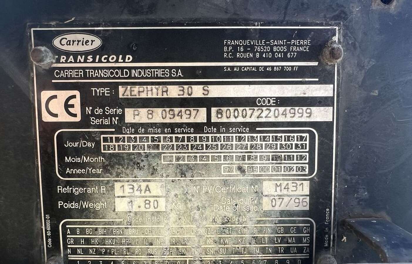 Рефрижератор Carrier Zephyr 30S