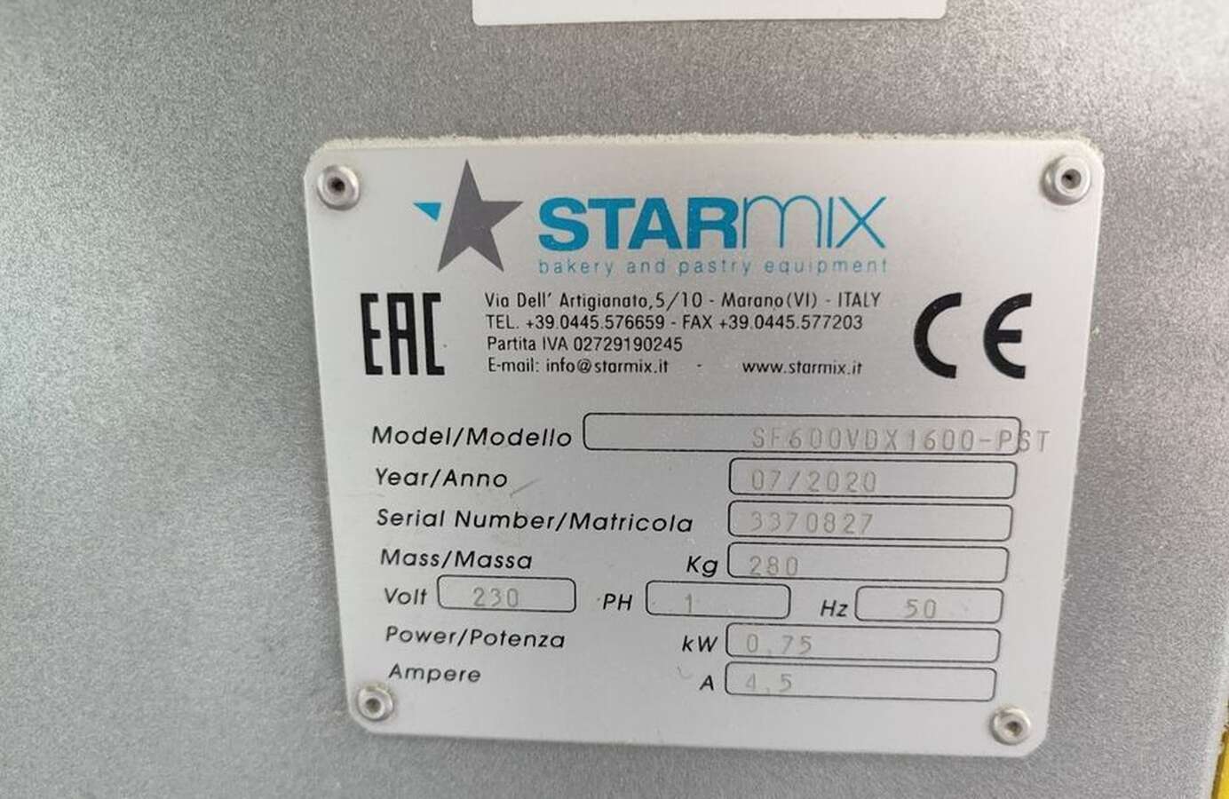 Тестораскатачная машина Flamic SF600VDX1600+PST
