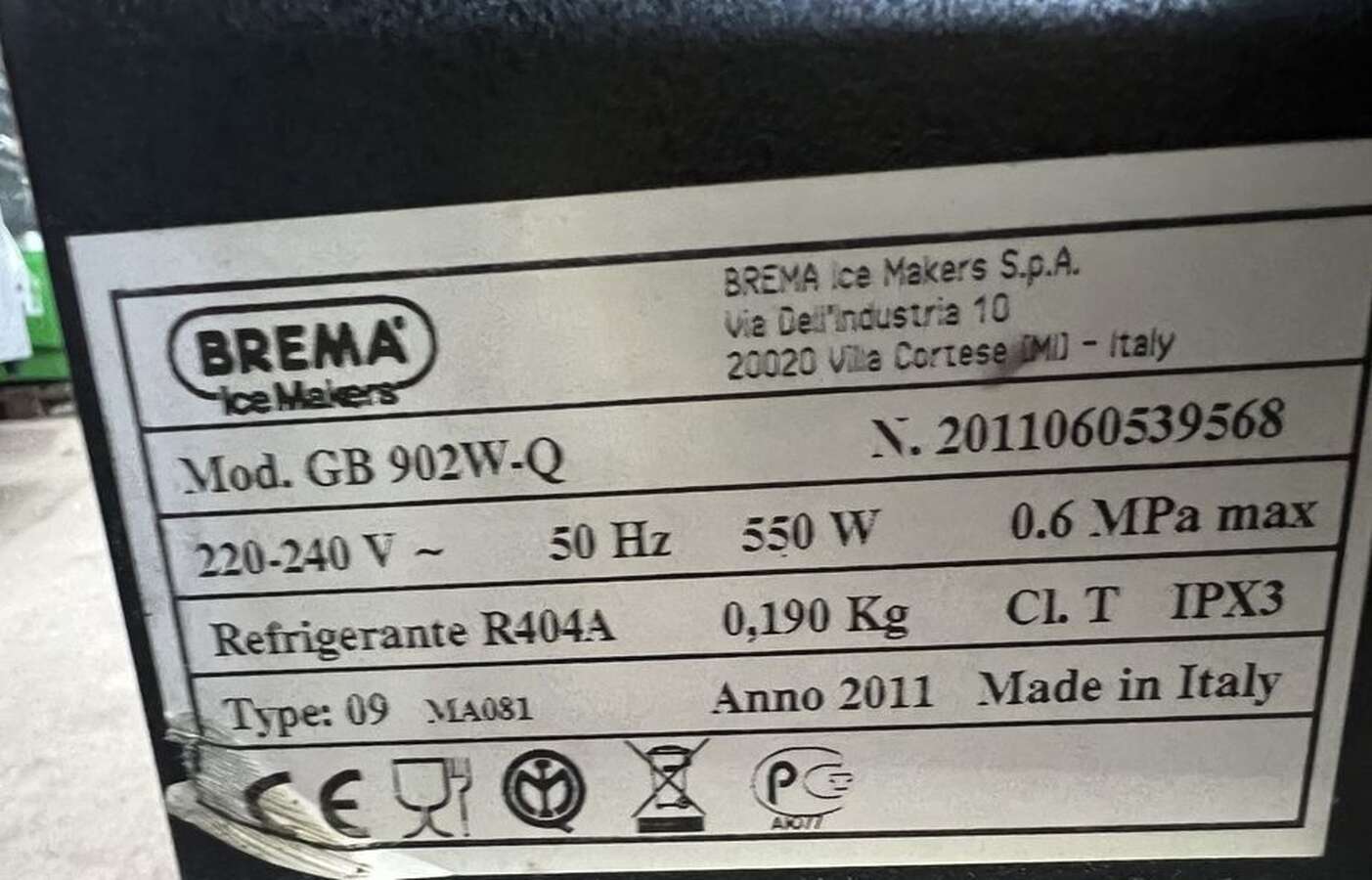 Льдогенератор BREMA Ice Makers GB 902WQ