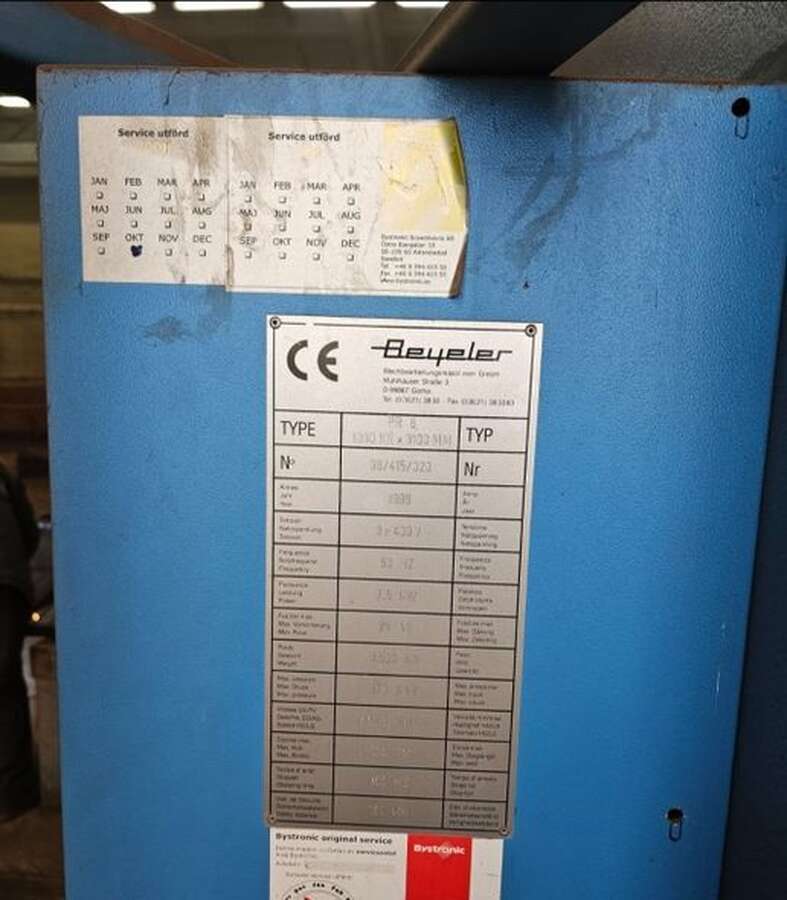 Листогиб Beyeler PR 6 1000 KN x 3100