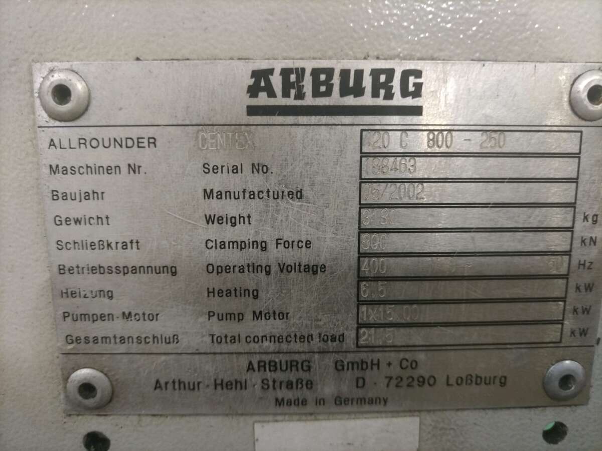 Термопластавтомат Arburg 420C 800-250 Германия
