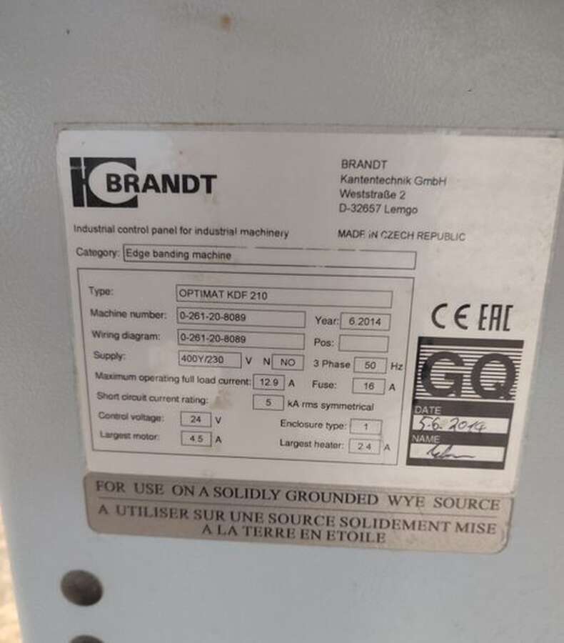 Кромкооблицовочный станок Brandt Optimat KDF210