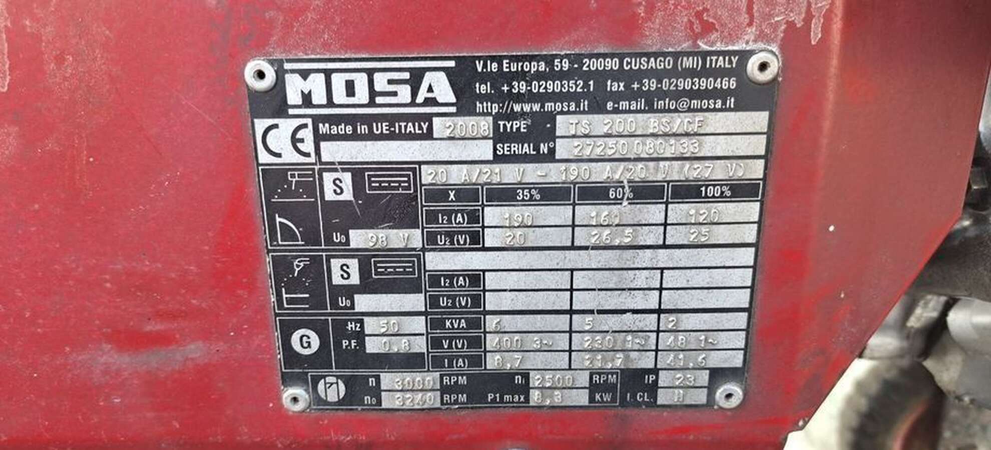 Сварочный бензогенератор MOSA TS 200 CF