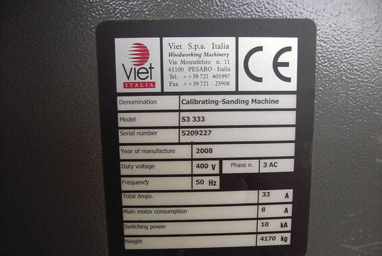 Калибровочно-шлифовальный станок Viet S3 333 Италия 2008г.в.