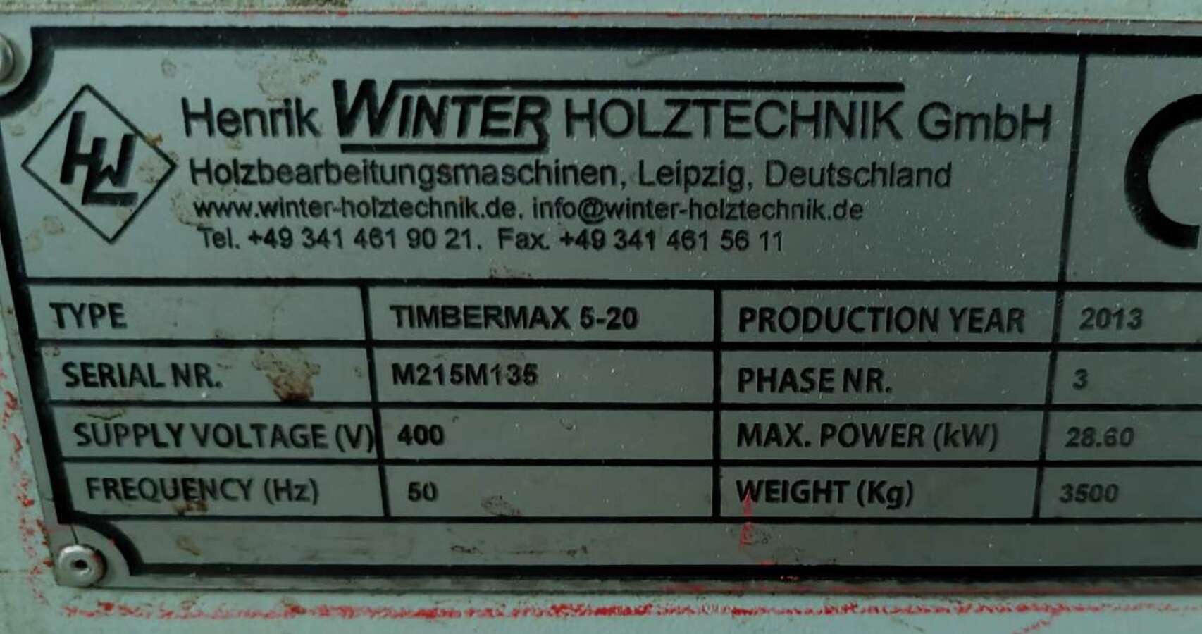 Четырехсторонний строгальный станок Winter TIMBERMAX 5-20