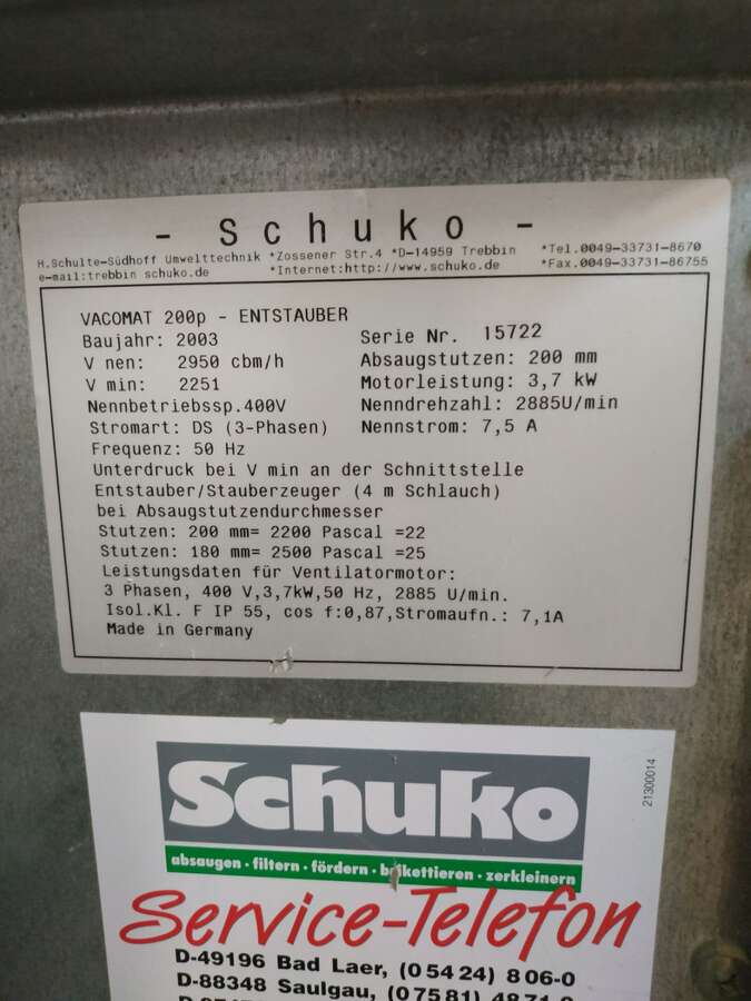 Аспирационная установка SCHUKO VACOMAT 200