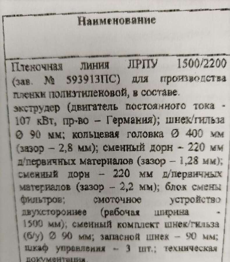 Пленочная линия ЛРПУ 1500/2200