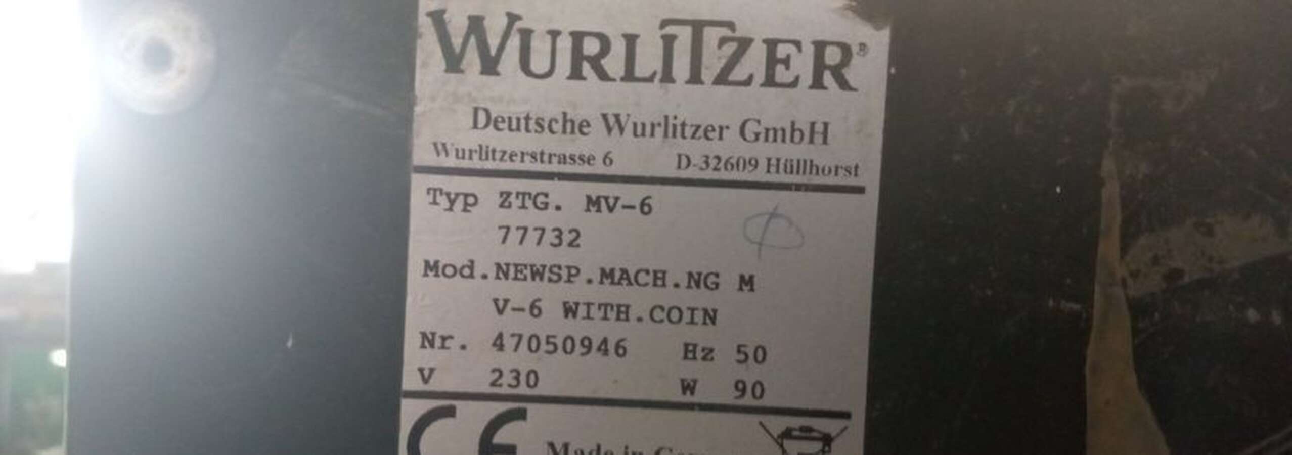 Вендинговый аппарат WurliTzer Германия