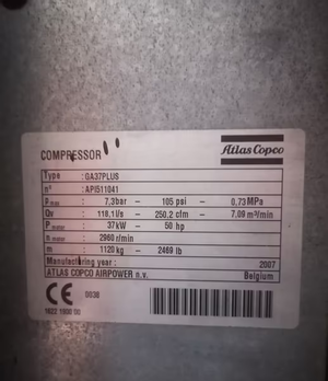 Компрессор ATLAS COPCO GA37+FF