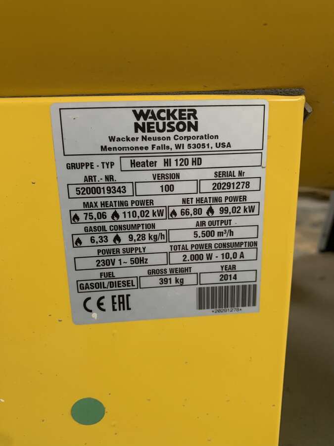 Тепловая пушка HI120 HD Wacker Neuson