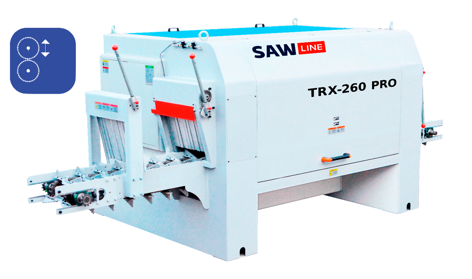 Бревнопильный станок SAWLINE TRX 260 PRO с вертикальным перемещением вала