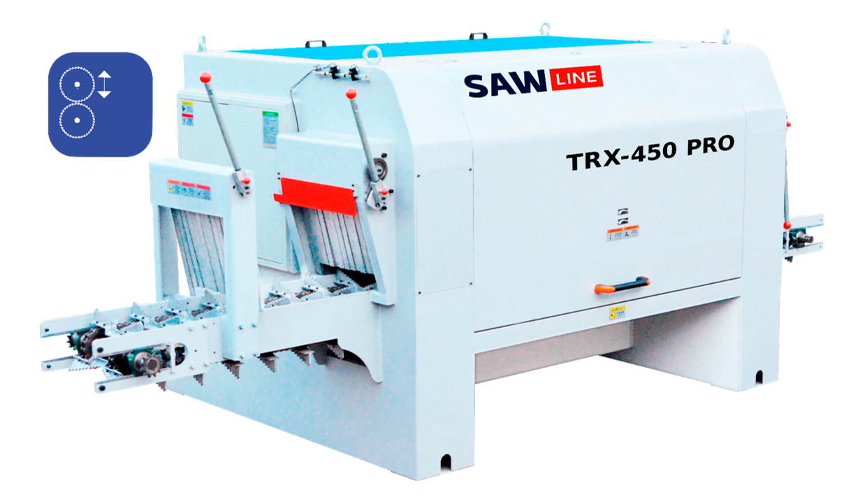 Бревнопильный станок SAWLINE TRX 450 PRO с вертикальным перемещением вала