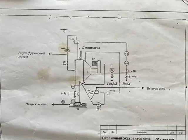 Первичный экстрактор для сока Alfa Laval G.L. X850