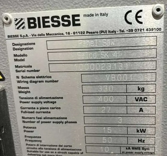 Раскройный центр BIESSE SELCO SK 4 2018 г. в.