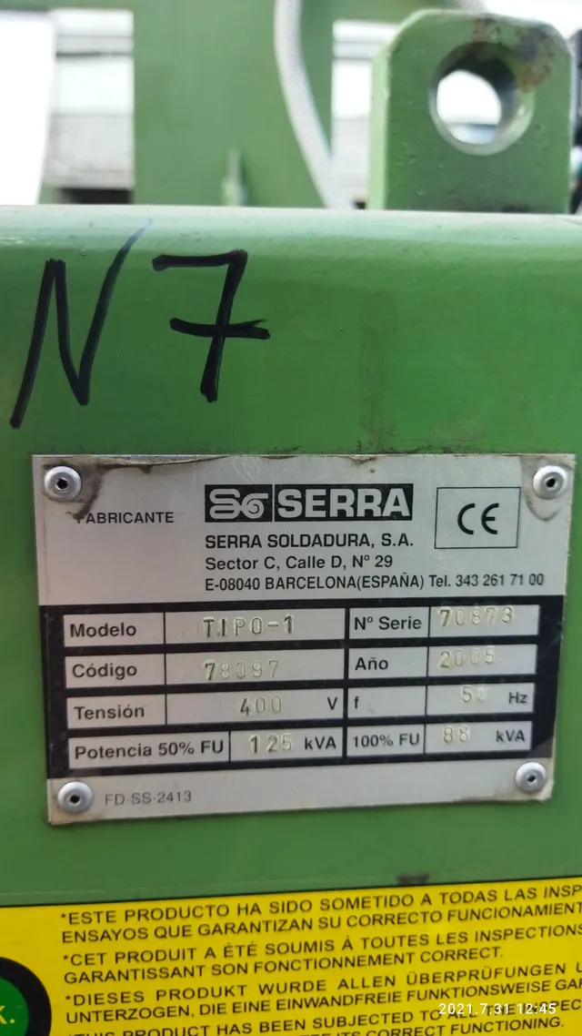 Стационарный сварочник SERRA TIPO I 2005