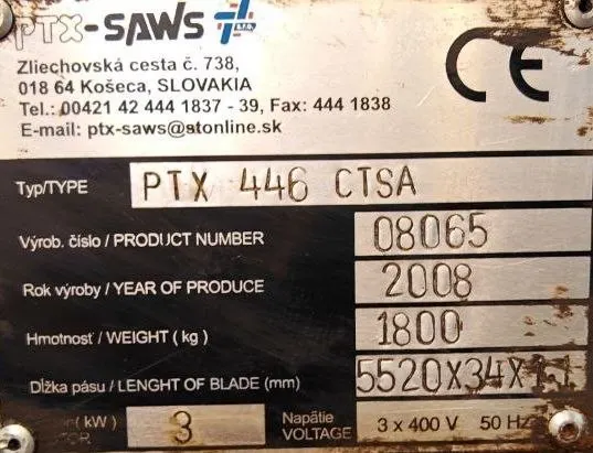 Ленточнопильный станок по металлу PTX-SAWS PTX 446 CTSA