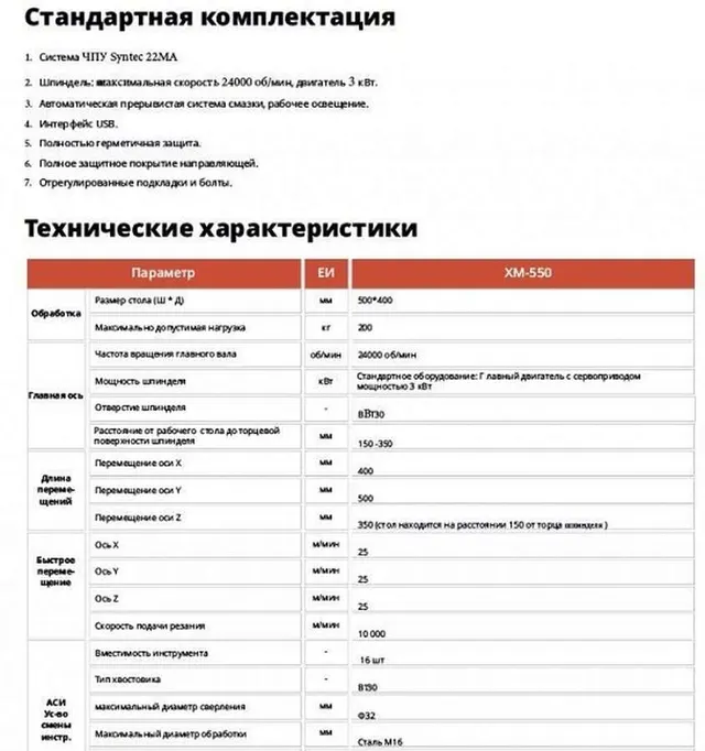 Фрезерный обрабатывающий центр XM-550 2025г.в.