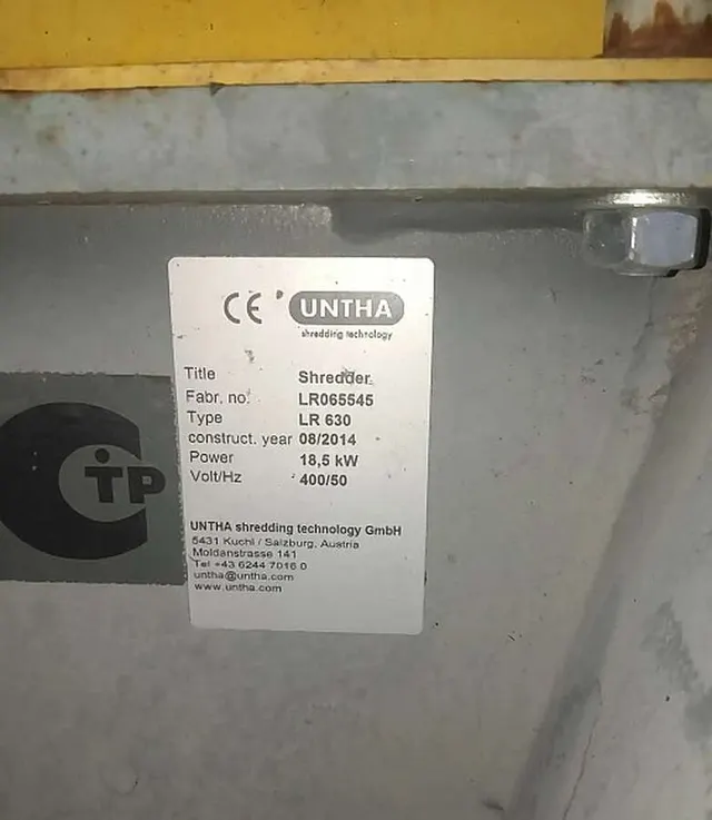 Шредерная дробилка UNTHA LR 630