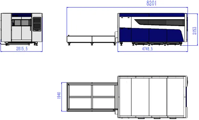 Оптоволоконный лазерный станок для резки металла MetalTec 1530P (2000 - 6000W)