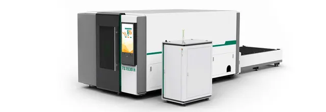 Станок лазерной резки по металлу с защитной кабиной и сменным столом FIBER TS 1530 H 2000 Вт (сварная станина из листового металла)