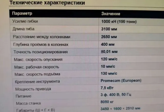 Пресс листогибочный АМВ-10031 2017 г.в.