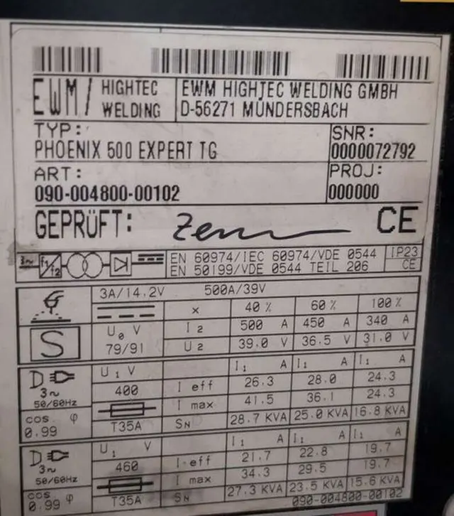 Сварочный аппарат EWM Phoenix 500 Expert TG