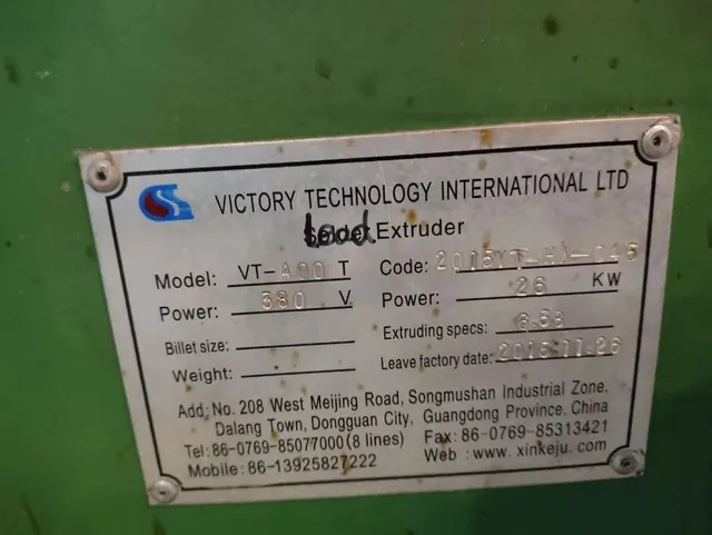 Экструдер для свинцовой проволоки VT-400T 2015г