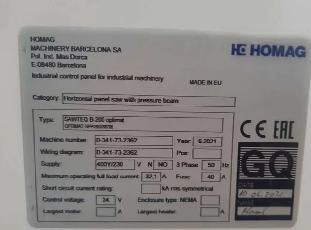 Раскроечный центр HOMAG sawteq B-200
