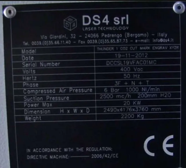 Лазер для гравировки DS4 Thunder 1 CO2 2012 г.в.