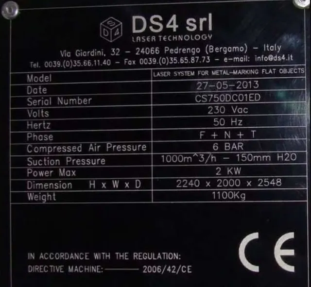 Лазер по металлу DS4 2013 г.в.