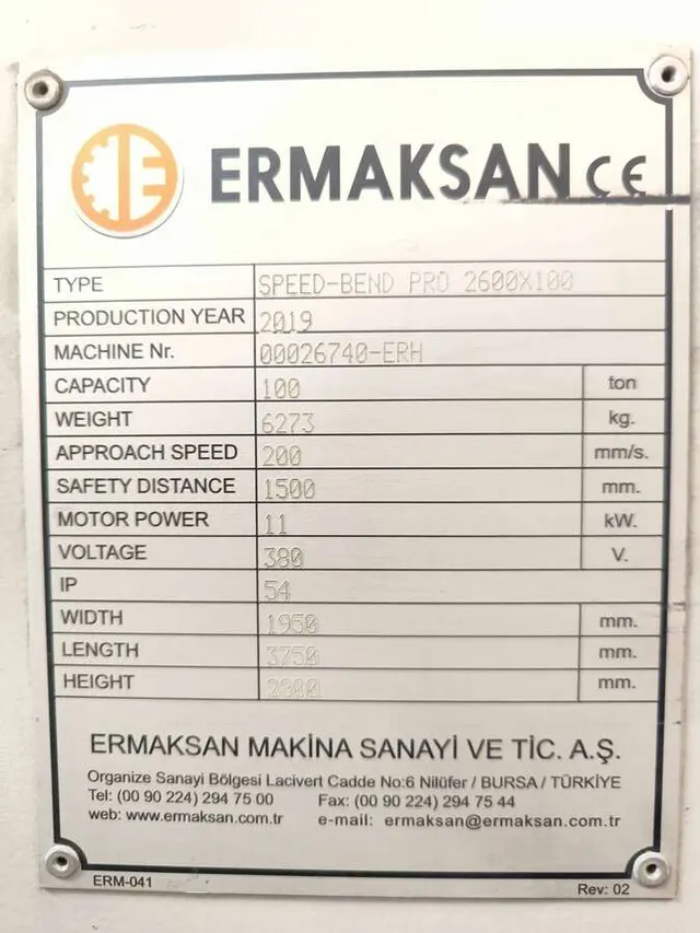 Листогибочный пресс Ermaksan Speed-Bend Pro с ЧПУ