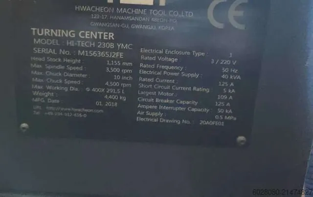 Обрабатывающий центр Hwacheon HI-TECH 230B